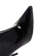 Women's Black Thin Heeled Zippered Patent Leather Classic Leather Boots | Derimod