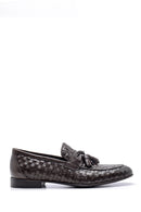 Men's Leather Knit Pattern Loafer | Derimod