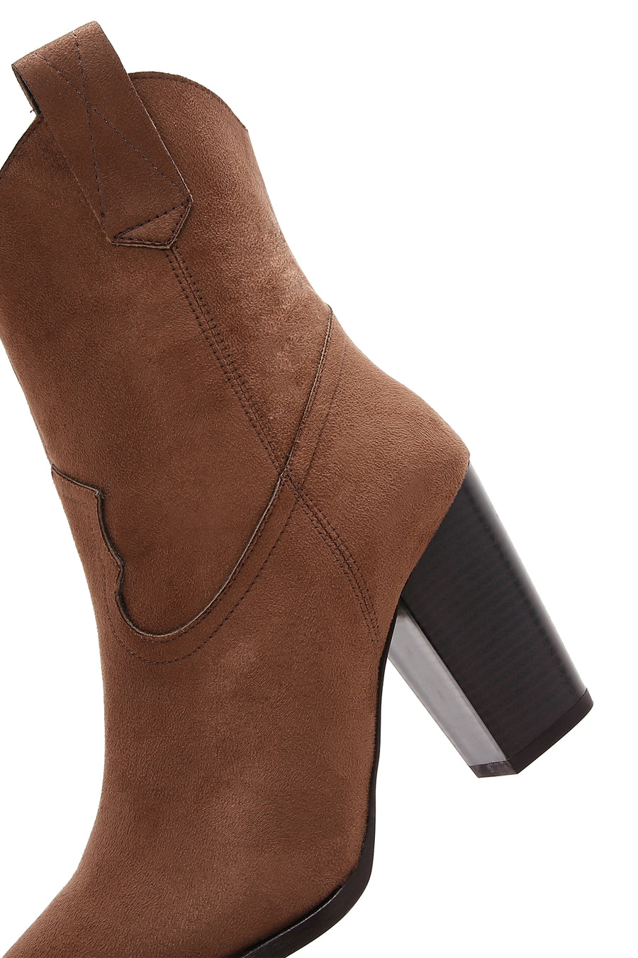 Women's Tan Suede Heeled Cowboy Boots