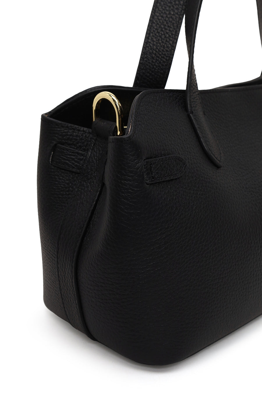 Woman Black Long-Strap Leather Shoulder Bag