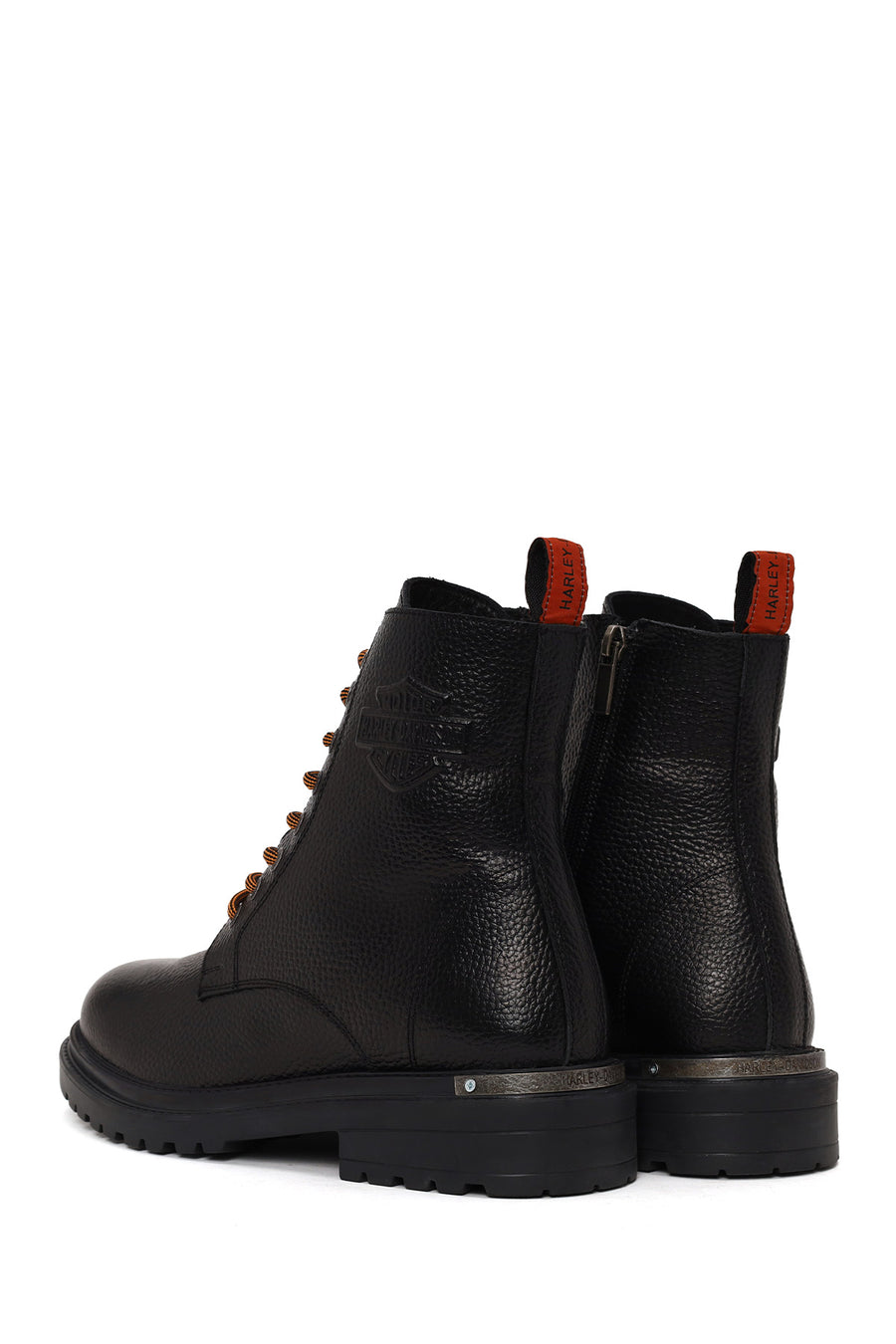Harley Davidson Male Black Steven Zip Closure Leather Combat Boots