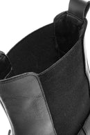 Women's Black Chain Detail Leather Chelsea Boots | Derimod