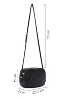 Women's Black Faux Leather Crossbody Bag | Derimod