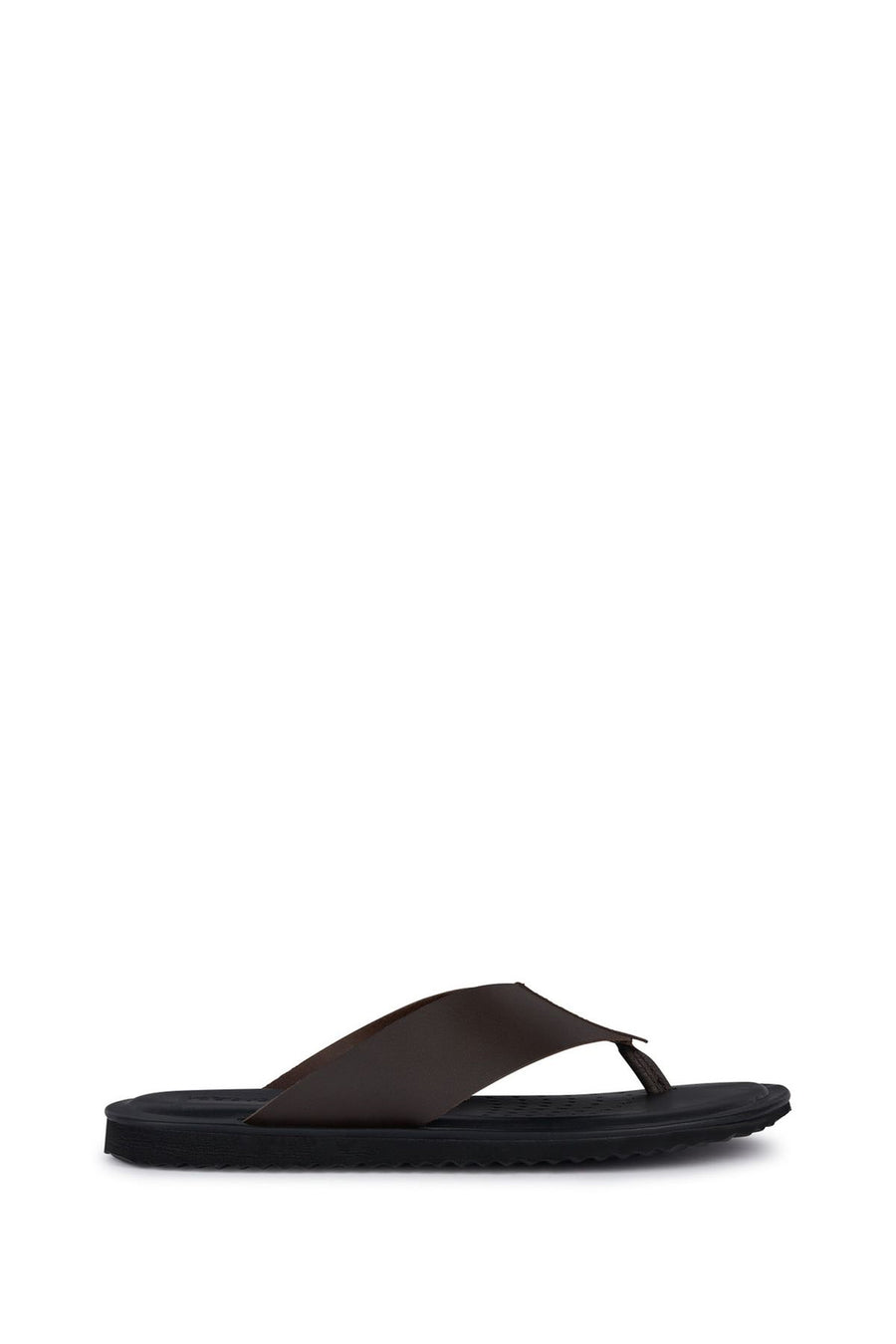 Geox Men's Brown Erice Leather Flip Flops U45GUC00043C6009 | Derimod