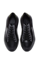 Men's Black Leather Thick Soled Sneaker | Derimod