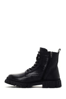 Men's Black Zippered Leather Casual Boots | Derimod