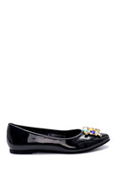 Women's Patent Leather Stone Ballerinas | Derimod