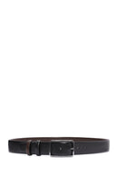 Men's Black Double Sided Leather Belt | Derimod