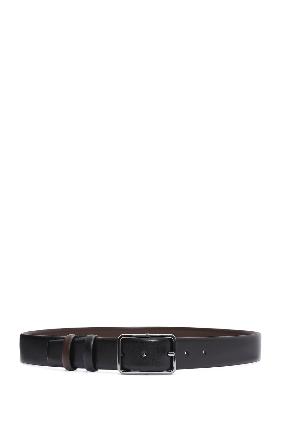 Men's Black Double Sided Leather Belt