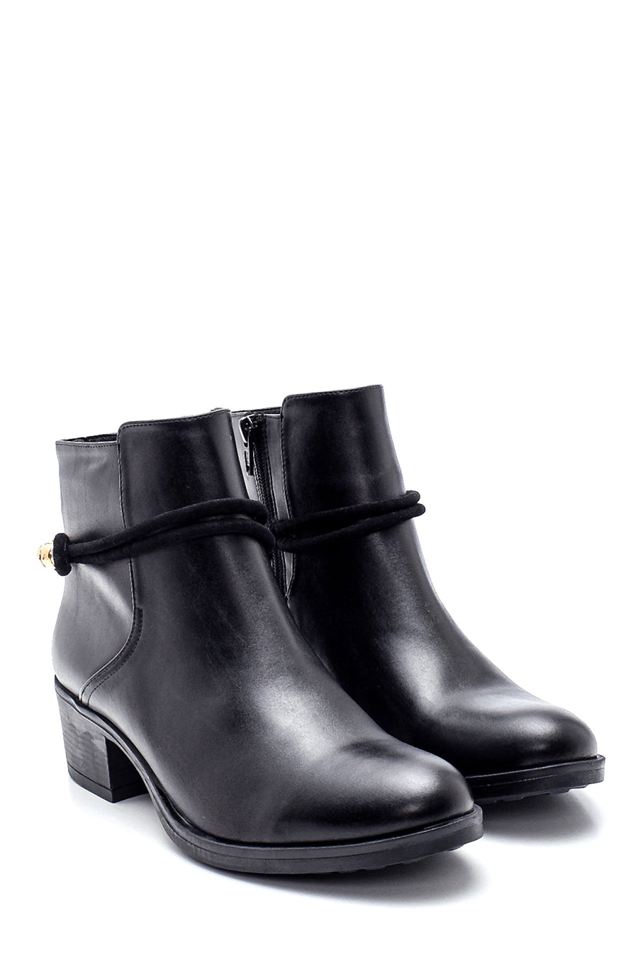 Women's Stringed Mid Heel Boots