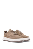 Men's Mink Lace-Up Nubuck Leather Sneaker | Derimod