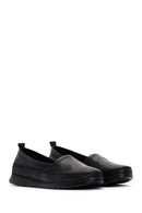 Women's Black Leather Comfort Loafer | Derimod