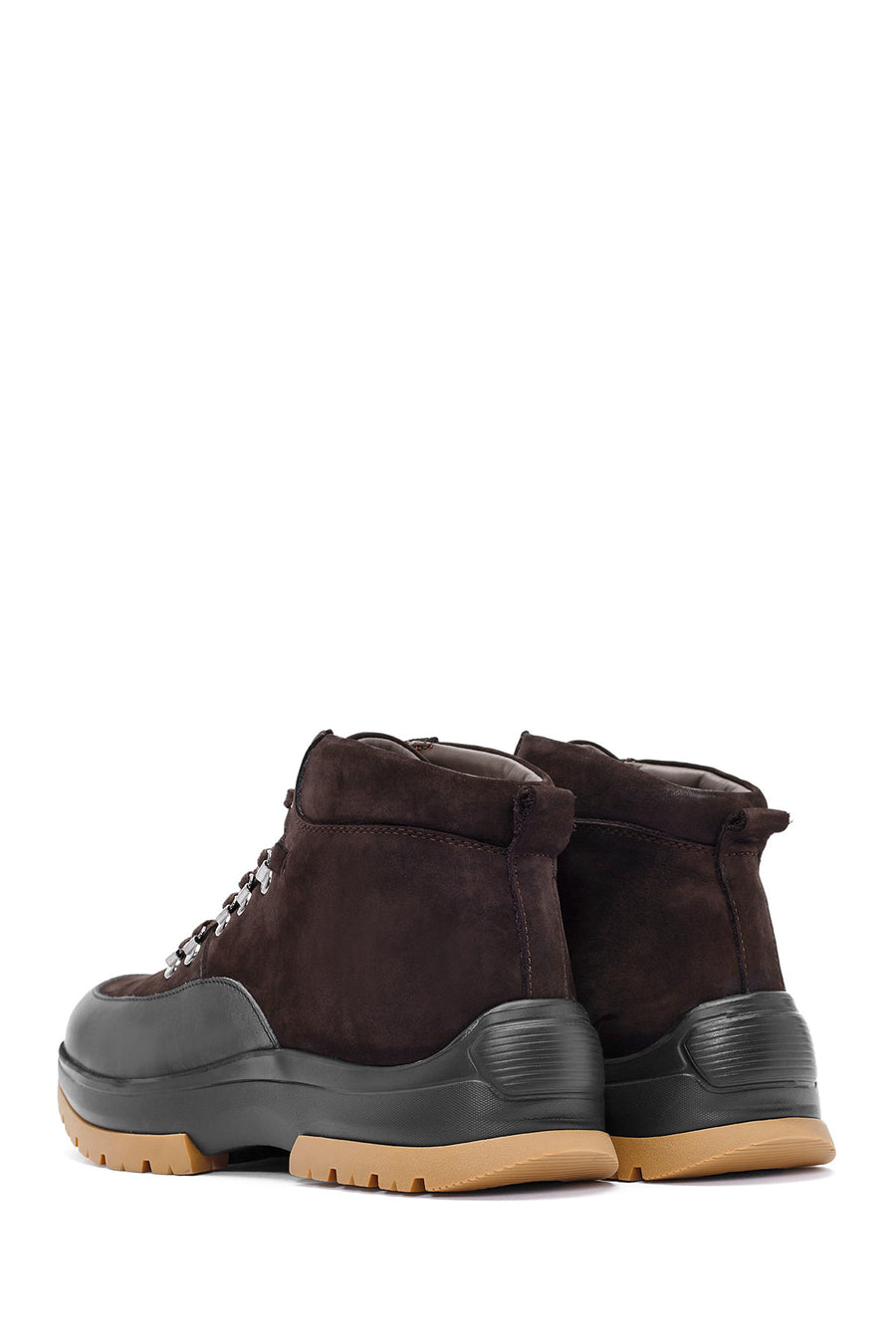 Men's Brown Lace-Up Leather Casual Boots