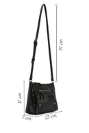 Women's Black Long Strap Crocodile Patterned Crossbody Bag | Derimod