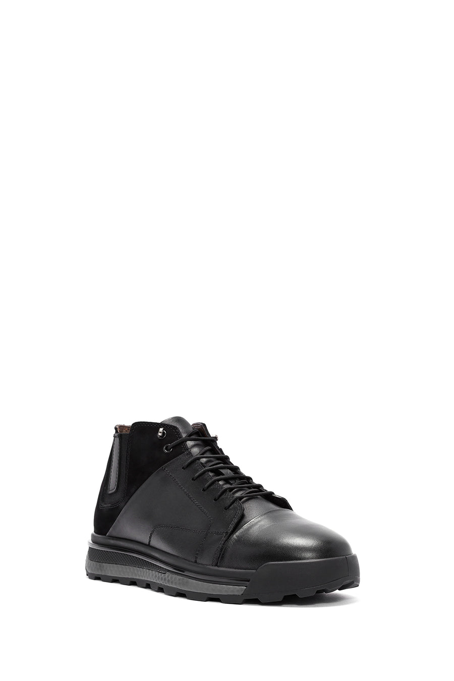 
Men's Black Lace-Up Ankle Leather Boot
