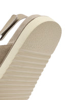 Women's Beige Strappy Suede Leather Sandals | Derimod