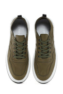 Men's Khaki Lace-up Leather Sneaker | Derimod