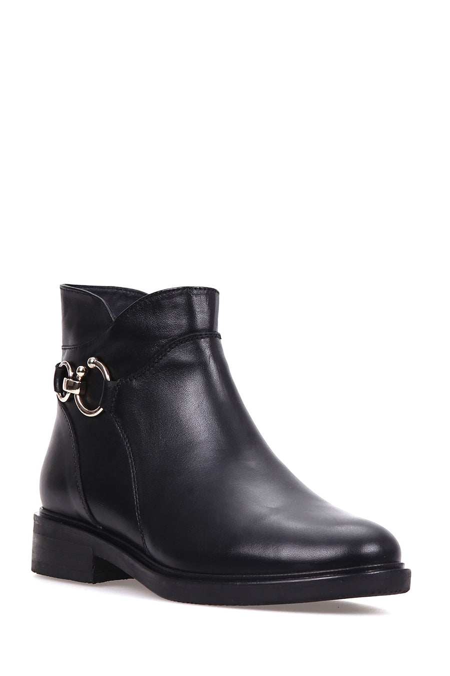 Women's Buckle Leather Boots