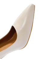 Women's Cream Heeled Leather Stiletto | Derimod