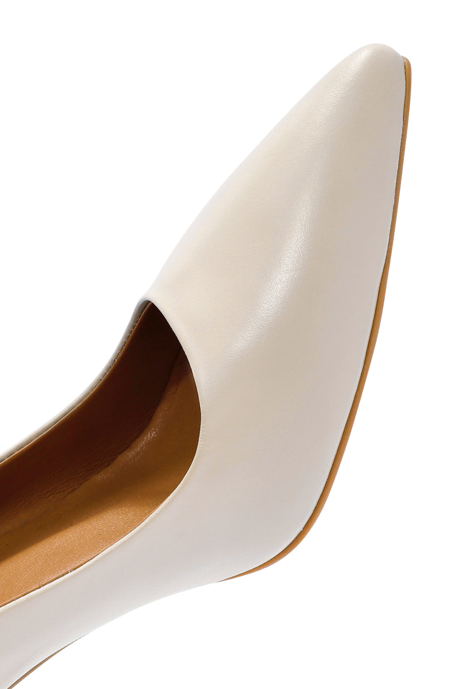 Women's Beige Heeled Leather Stiletto