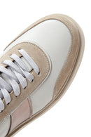 Women's Beige Leather Thick Soled Sneaker | Derimod