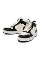 Women's Black Leather High Top Sneaker | Derimod