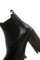 Women's Black Leather Heeled Chelsea Boots | Derimod