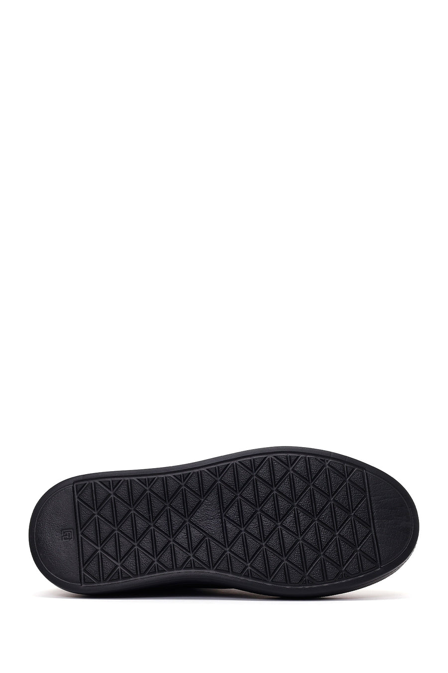 Erkek Siyah Bağcıklı Kalın Tabanlı Deri Sneaker
