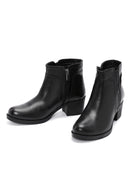 Women's Black Zippered Thick Heel Leather Casual Boots | Derimod