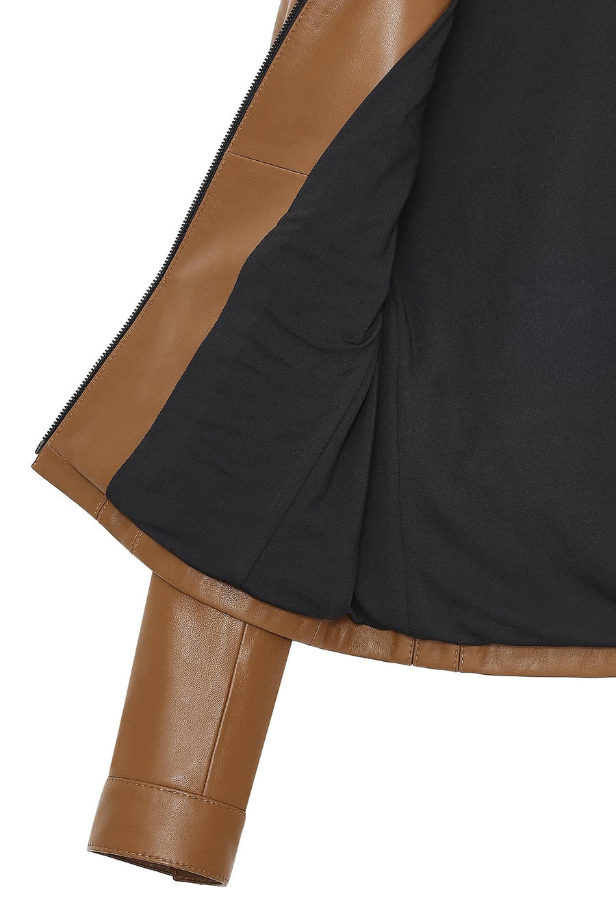 Linda Women's Camel Short Leather Jacket