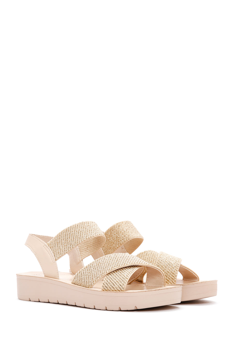 Women's Beige Ankle Strap Sandals