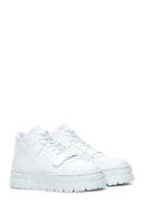 Women's White Thick Sole High Top Sneaker | Derimod