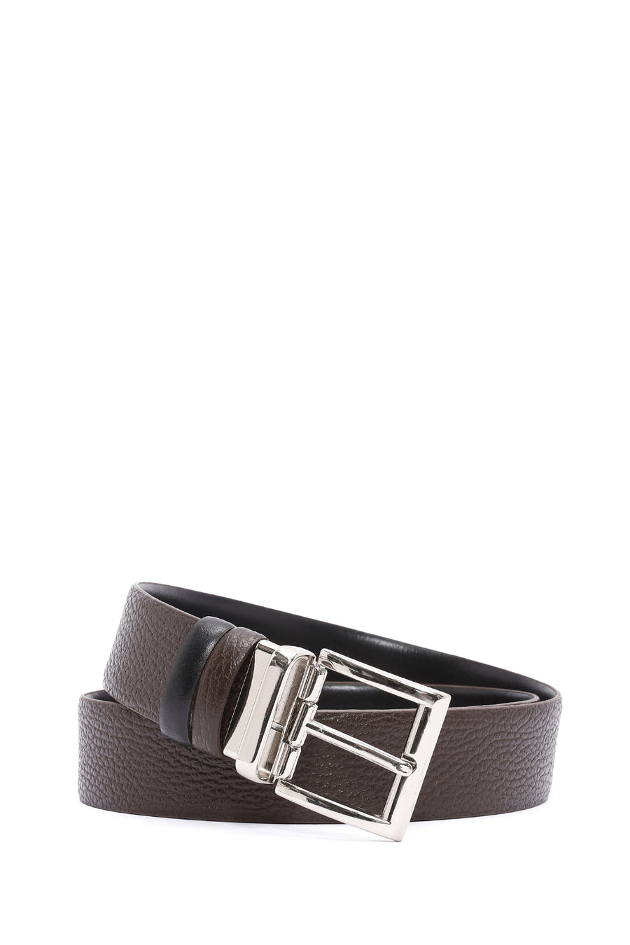 Men's Black Double Sided Leather Belt