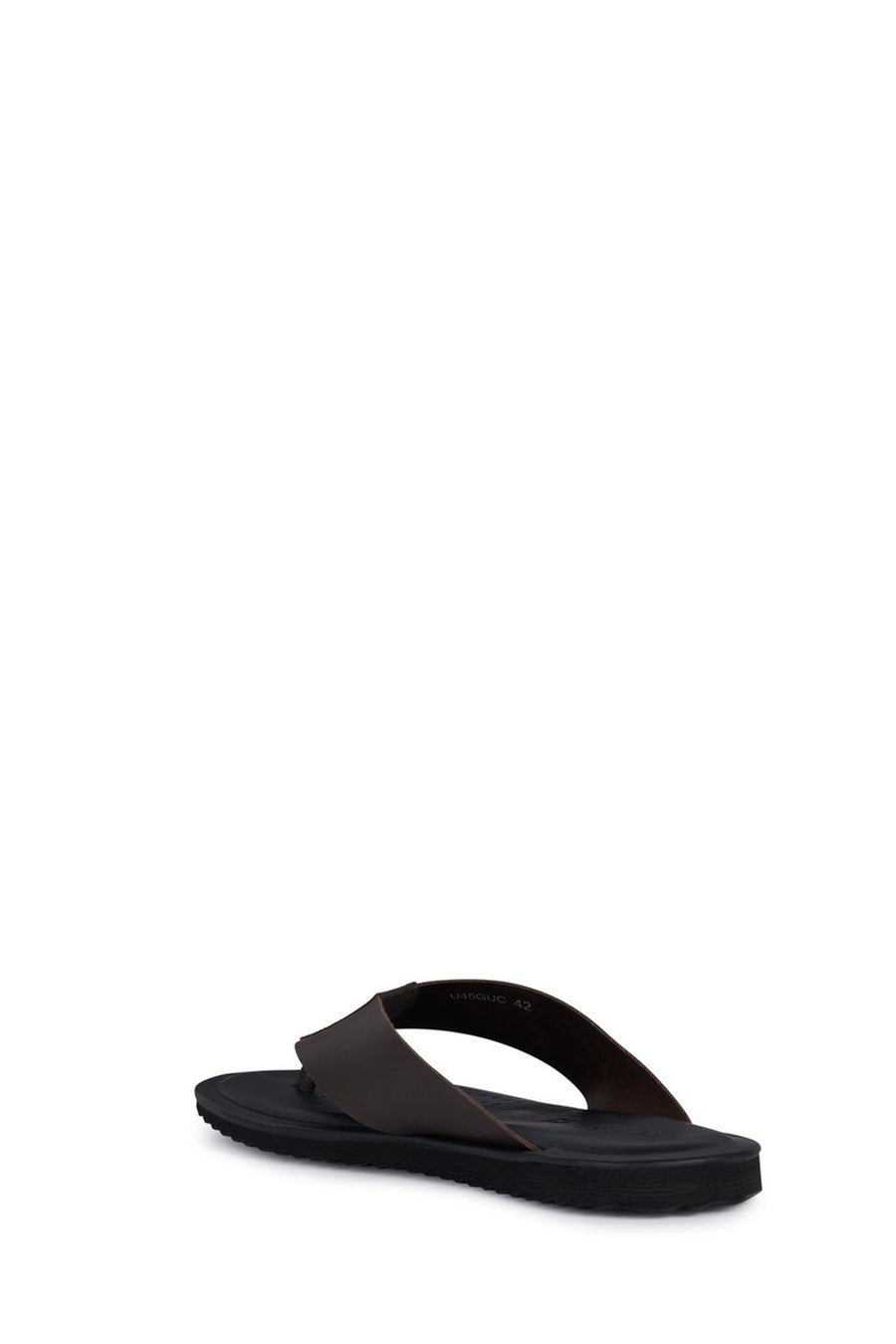Geox Men's Brown Erice Leather Flip Flops