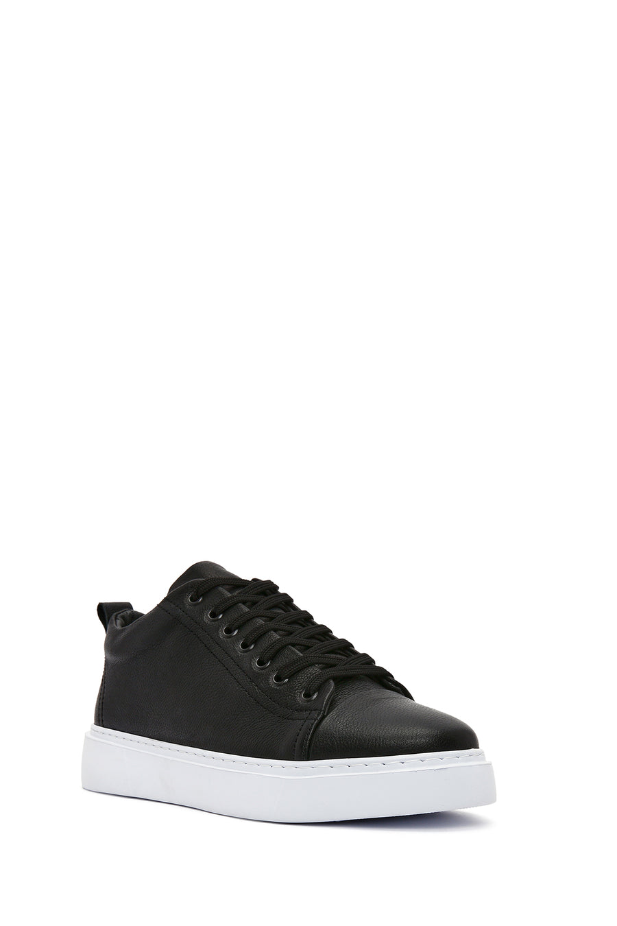 Men's Black Thick Sole Lace Up Leather Sneaker
