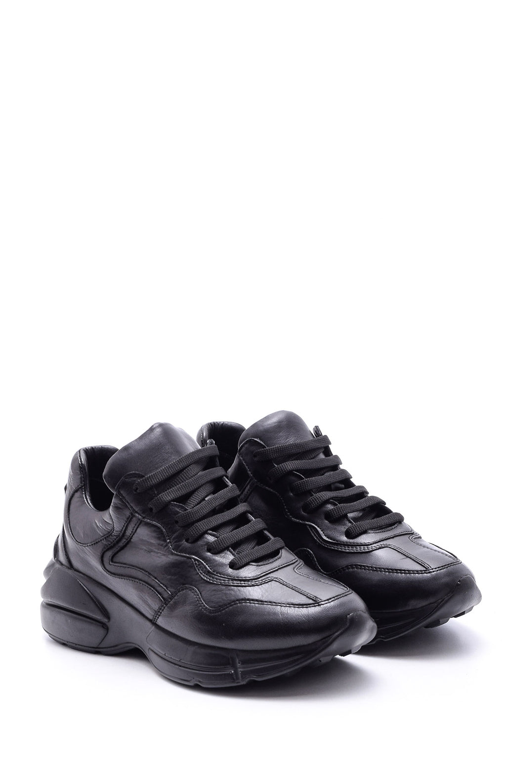 Kadın Yüksek Tabanlı Deri Sneaker