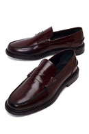 Erkek Bordo Deri Klasik Loafer | Derimod