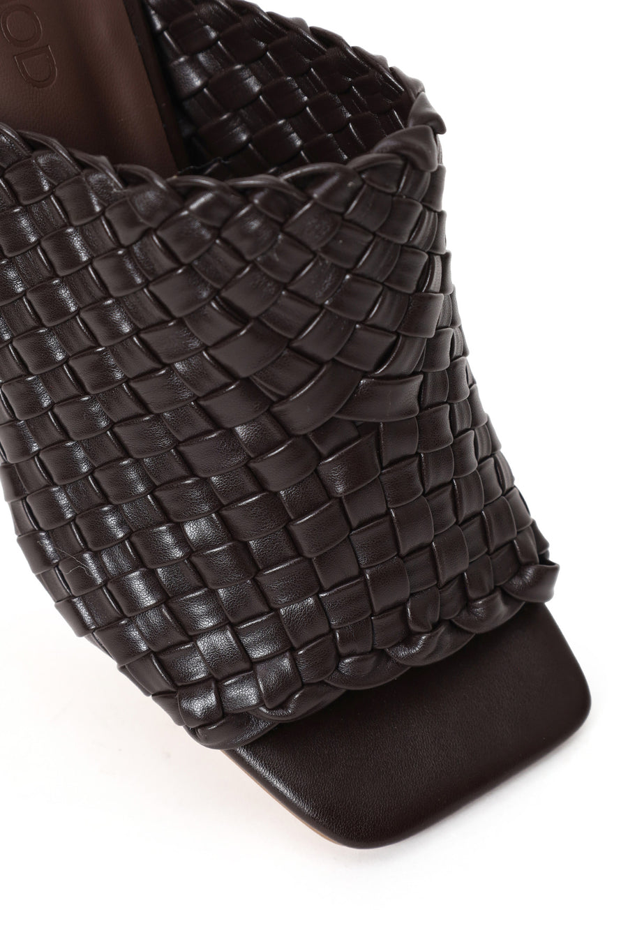 Woman Brown Braided Thin-Heeled Slipper