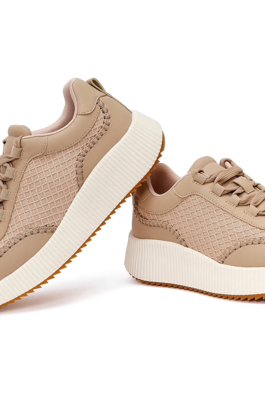 Women's Beige Thick Soled Sneaker