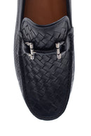 Erkek Lacivert Deri Örgülü Casual Loafer | Derimod