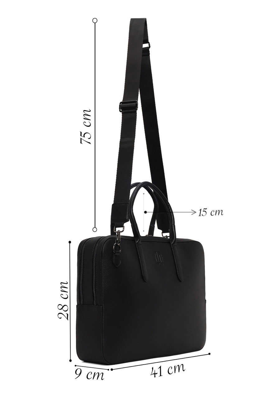 Male Black Long-Strap Briefcase