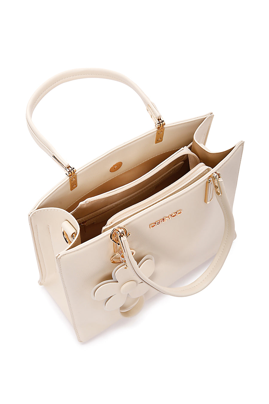 Women's Cream Long Strap Shoulder Bag