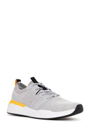 Derimod Zero Men's Gray Lace-Up Thick Soled Fabric Sneaker | Derimod