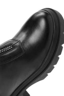 Women's Black Double Zipper Leather Boots | Derimod