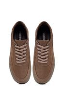 Erkek Bej Bağcıklı Nubuk Deri Sneaker | Derimod