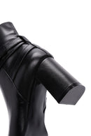 Women's Black Leather Heeled Boots | Derimod