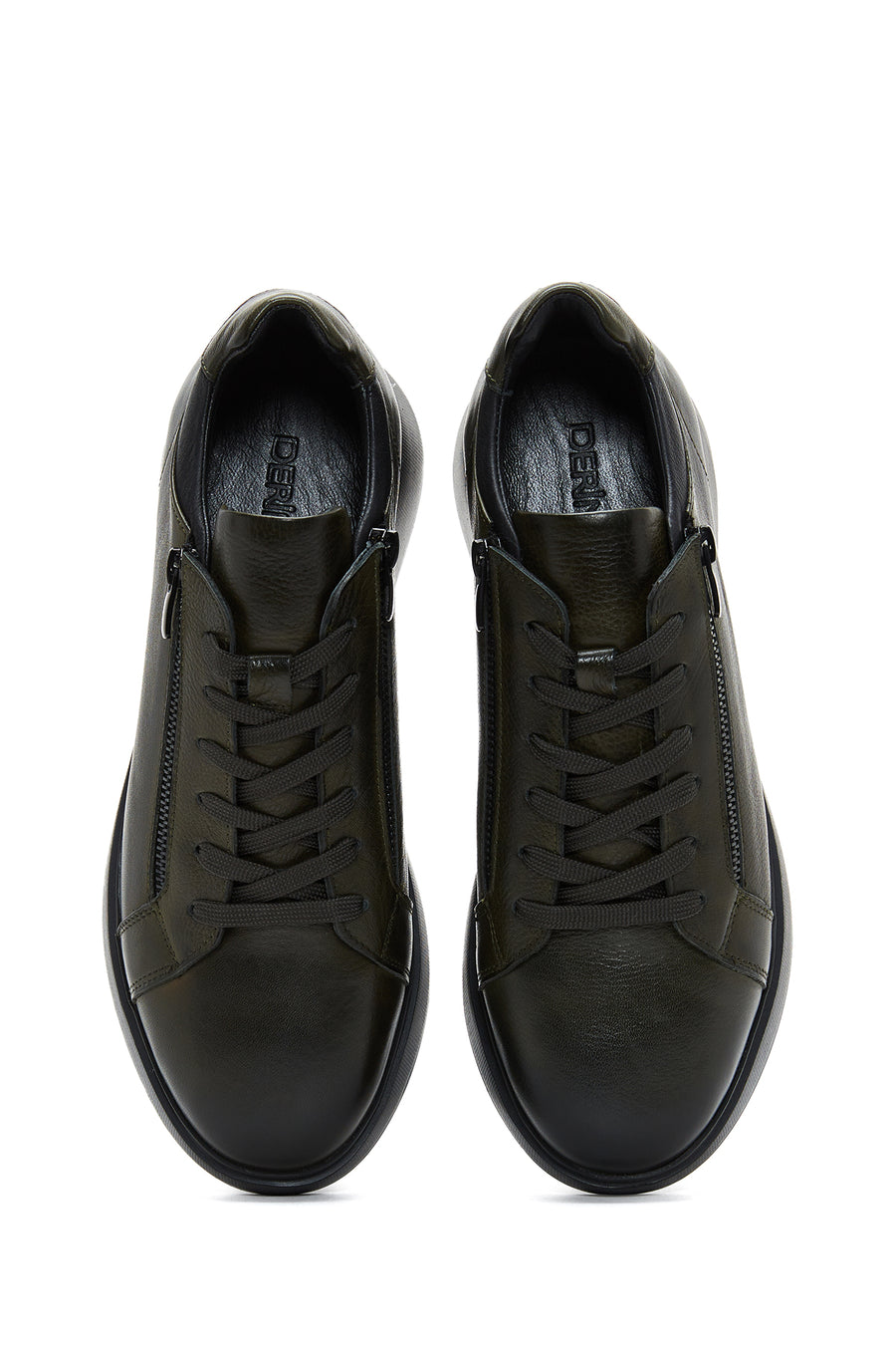 Erkek Haki Deri Sneaker