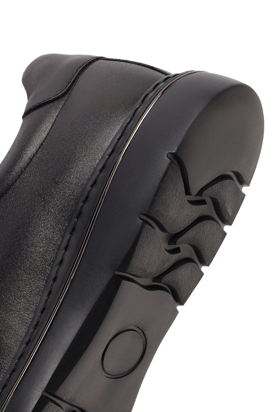 Male Black Lace-Up Leather Sneaker