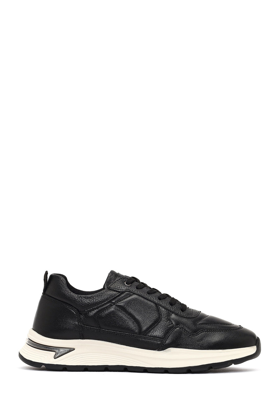 Erkek Siyah Bağcıklı Kalın Tabanlı Deri Sneaker 25WFD675118 | Derimod