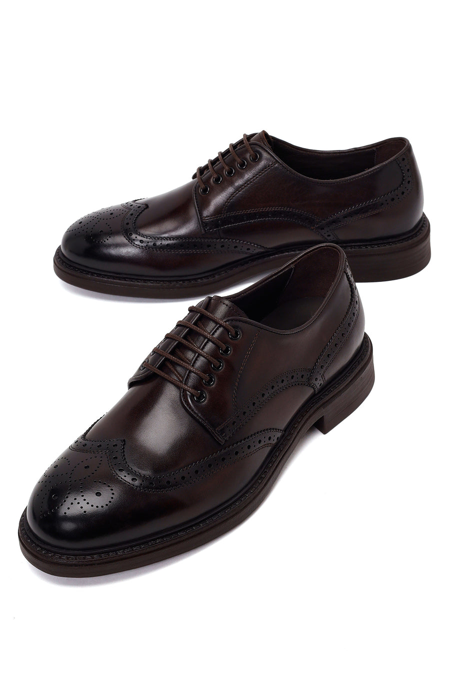 Male Brown Lace-up Leather Casual Shoes